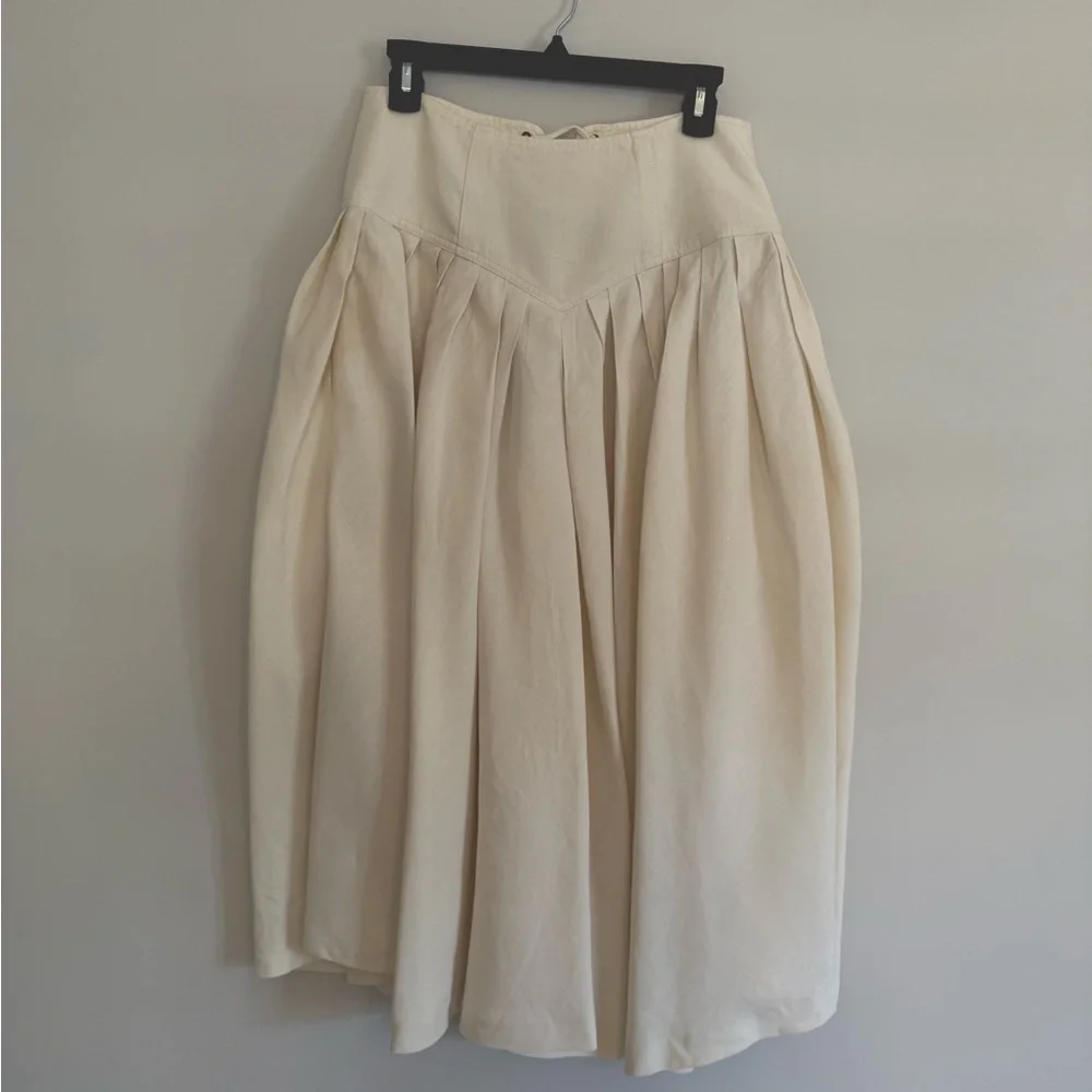 VTG Ralph Lauren Lace Up Linen Skirt - Picture 3 of 9
